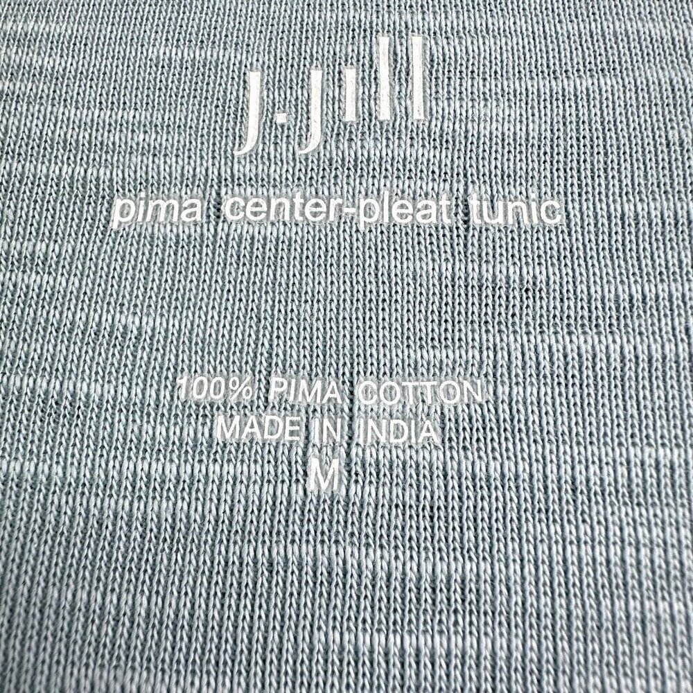 J Jill Pima Center-Pleat Tunic Top Women’s Size Medium LS Blue 100% Pima Cotton - Picture 3 of 9